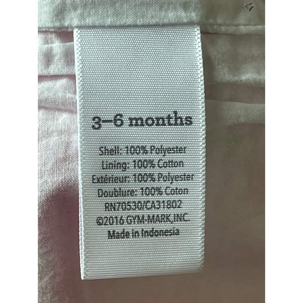 Baby Gymboree White Pink Floral Sleeveless Bodysuit 3-6 Months